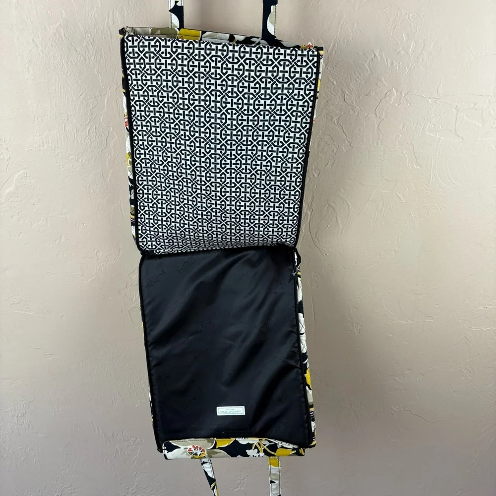Vera Bradley Yellow and Black Floral Tote Bag Laptop Checkpoint Friendly Travel